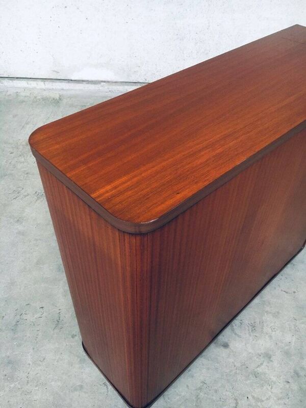 Mid-Century Modern Sliding Door Filing Cabinet, Belgium, 1960s