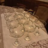 15 blown glass champagne coupes