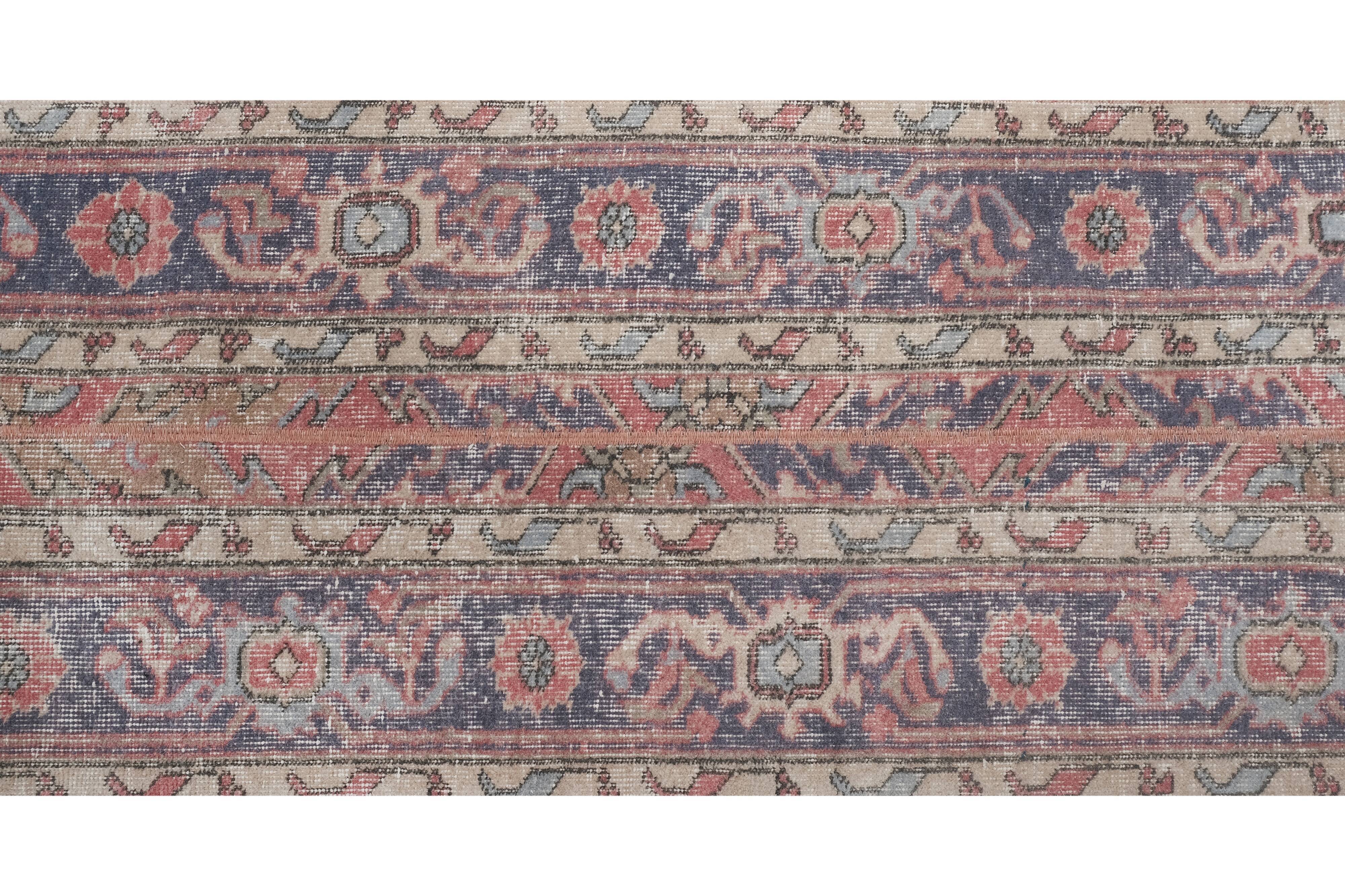 Vintage Turkish rug from Oushak, handwoven 66x730 cm