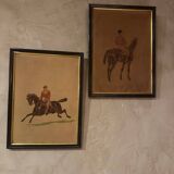 Pair of equestrian engravings