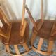 Set of 4 vintage bistro style chairs in beech circa 1960