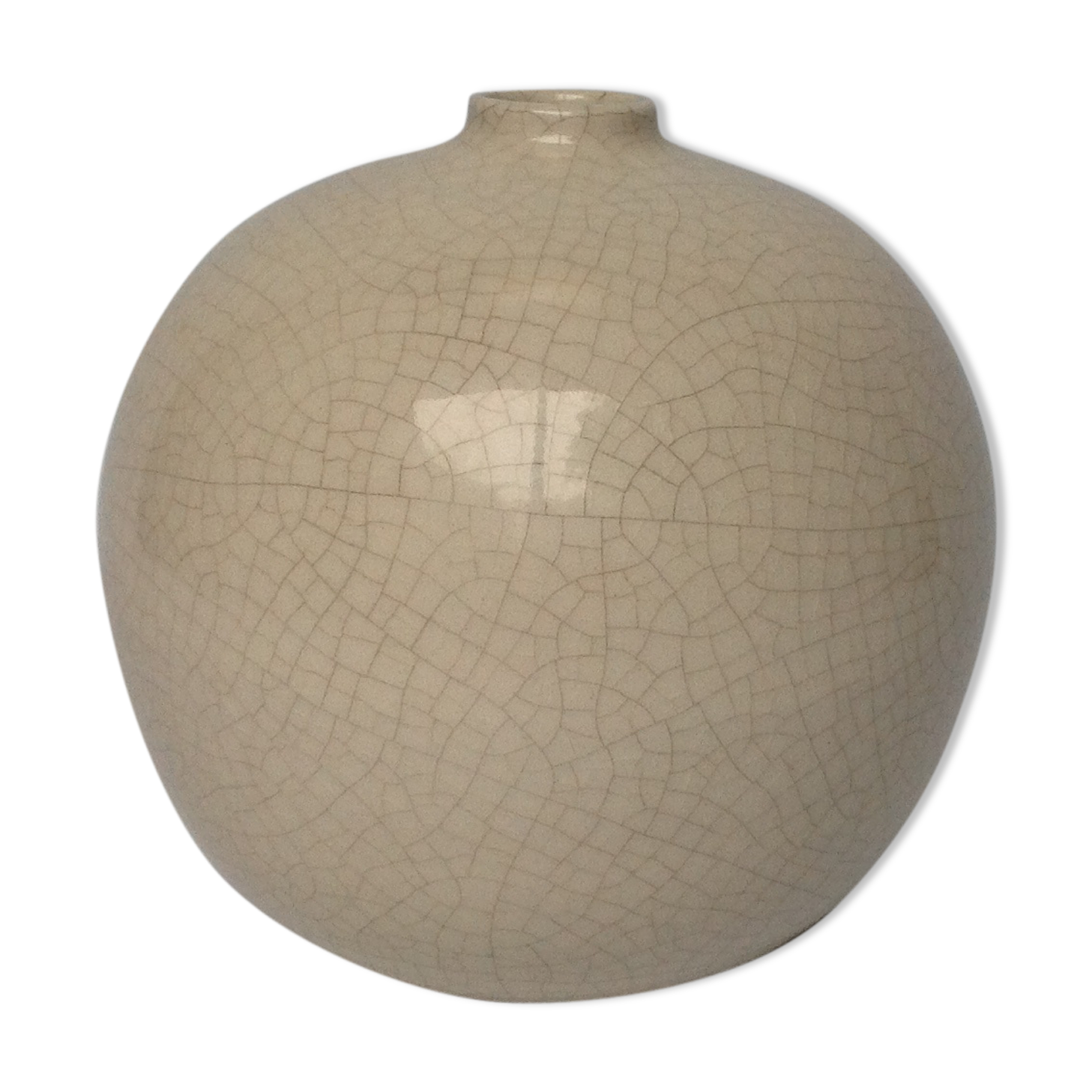 Cracked ceramic ball vase