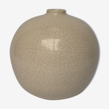Cracked ceramic ball vase