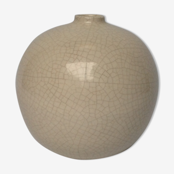 Vase boule céramique craquelée