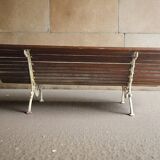 Garden bench with cast iron legs, Art Nouveau style.