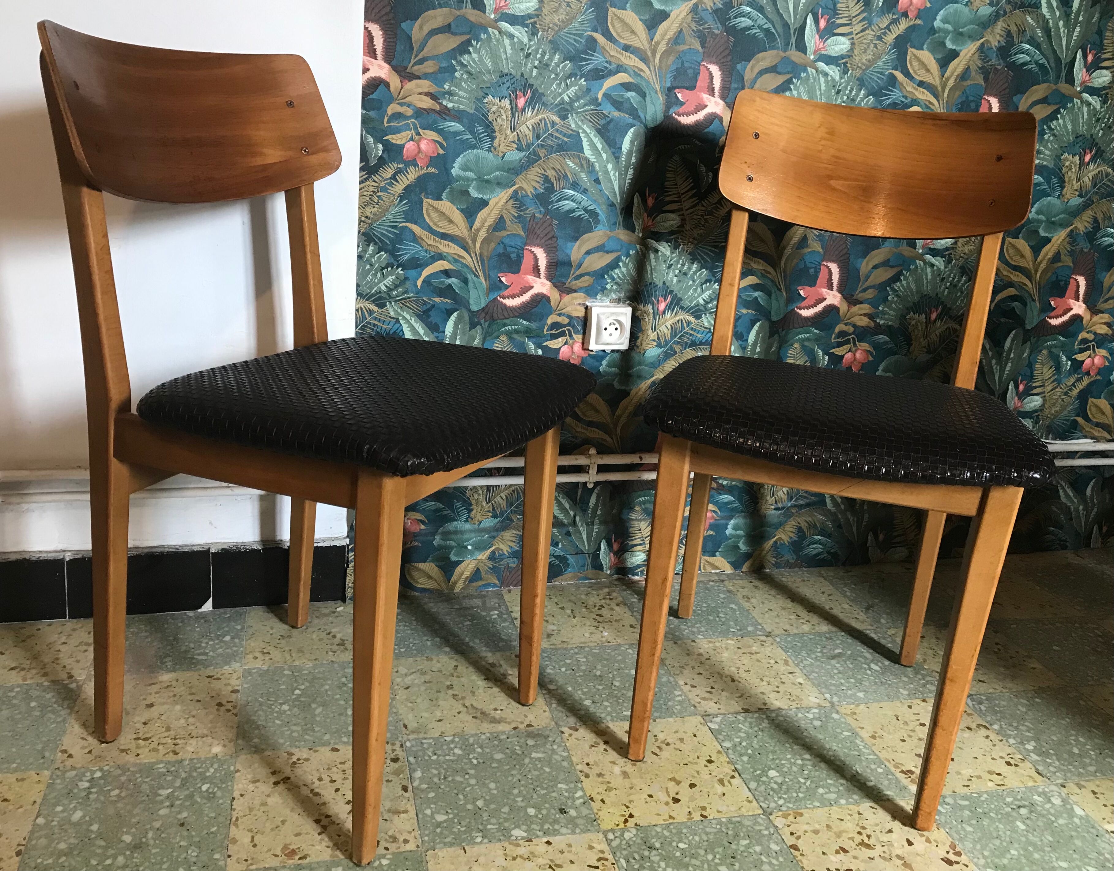 Pair of vintage Scandinavian chairs 1960's