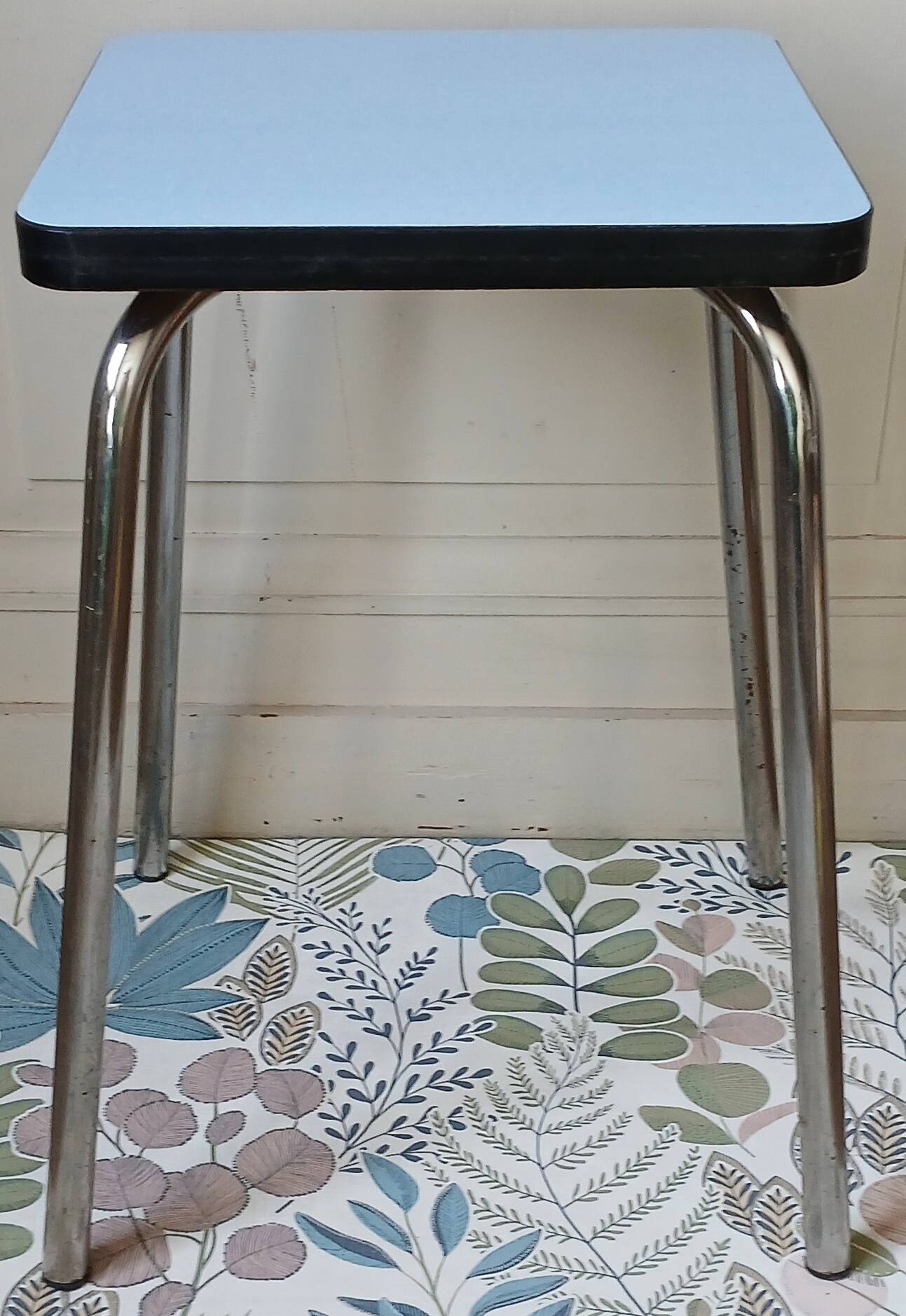 Formica blue & chrome stool 1960
