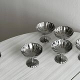 6 coupelles sur pied en inox style Letang Remy