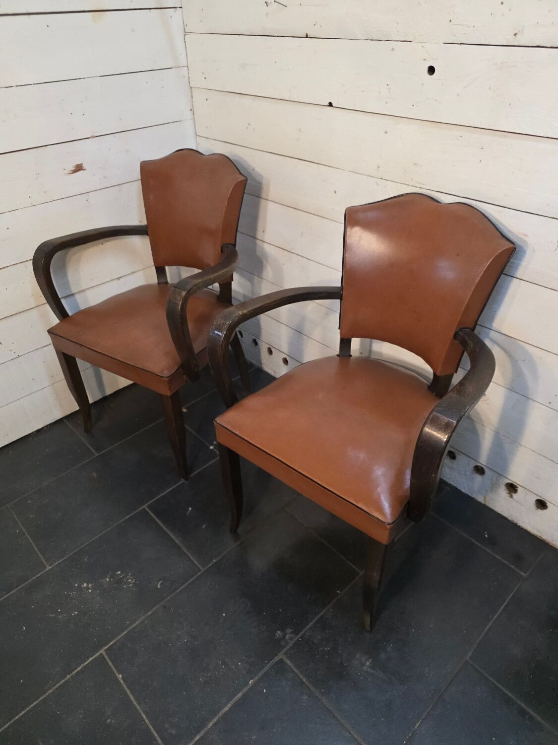 Pair of 1950s moustache-style bridge glasses