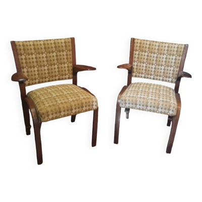 Paire de fauteuils bridge Bow Wood