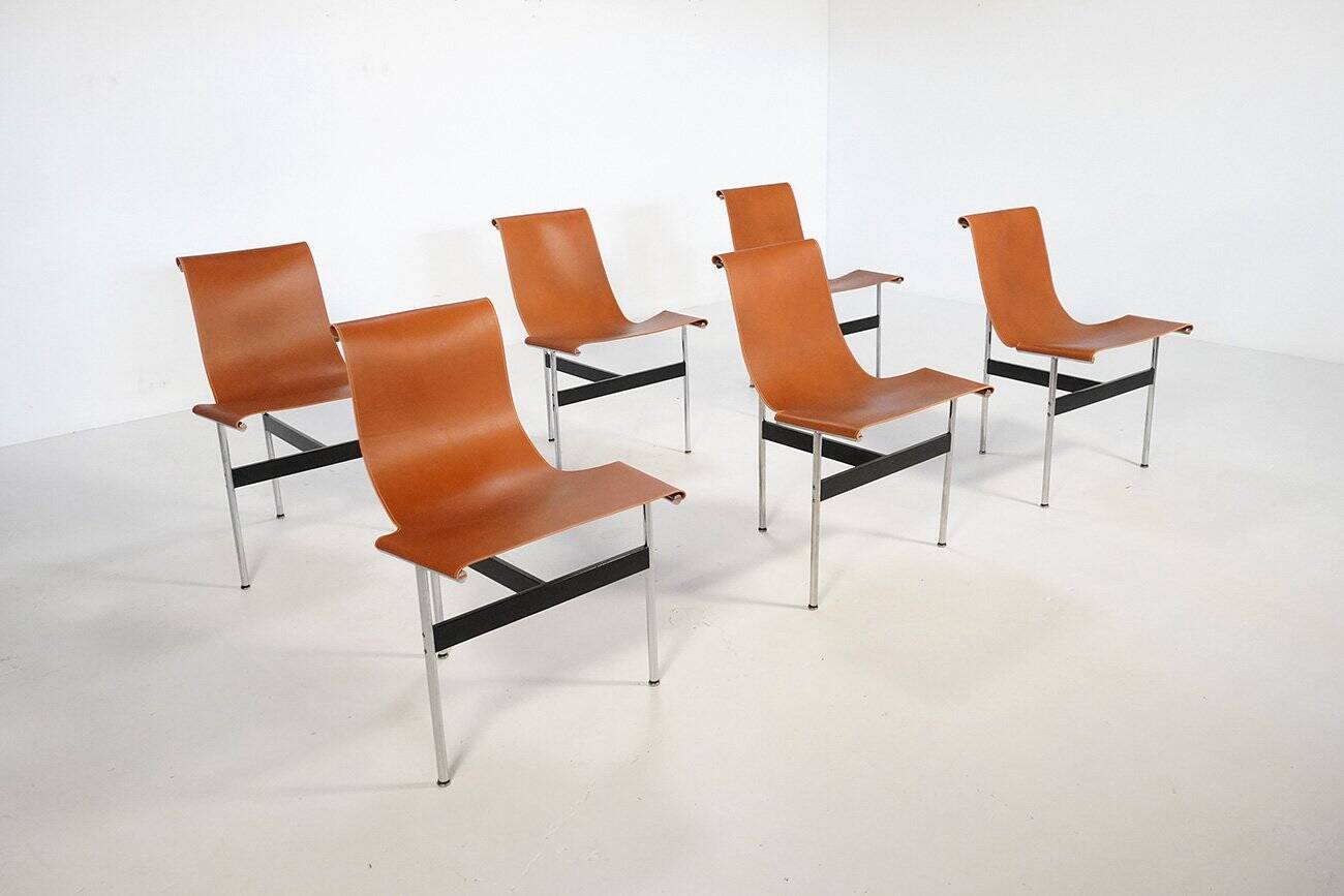 Vintage Italian T-Chairs from ICF De Padova, 1960s, Set of 6