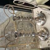 Pair of vintage silver metal candlesticks