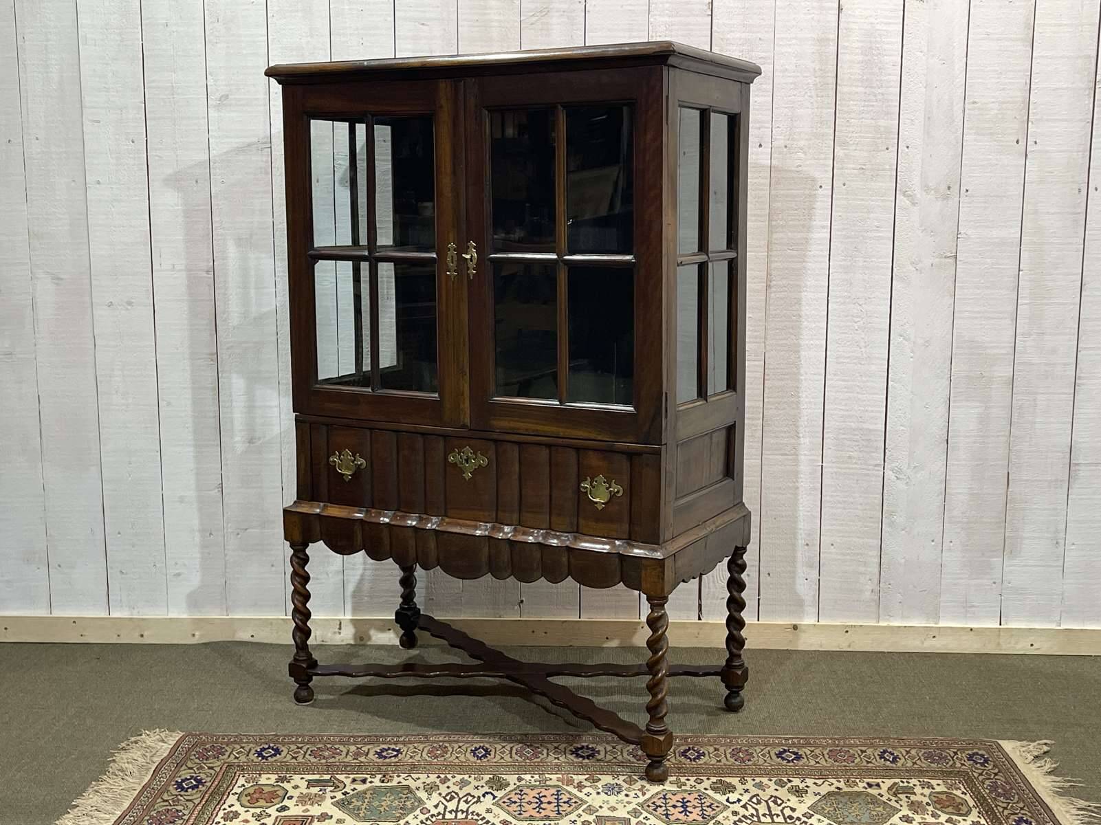 Vitrine anglaise en acajou fin XIXème