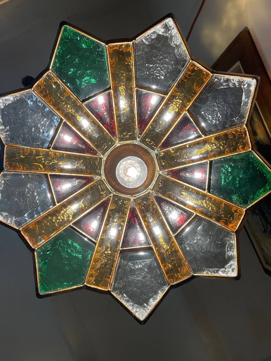 Poliarte pendant lamp by Longobard in murano glass, 1980s