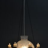 Scandinavian copper ceiling lamp with candles