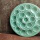 Vintage French Oyster Tray in turquoise Majolica