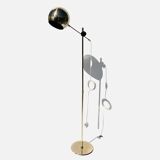 Vintage Brass Floor Lamp Bubble Height-adjustable Spotlight from IKEA 1970s
