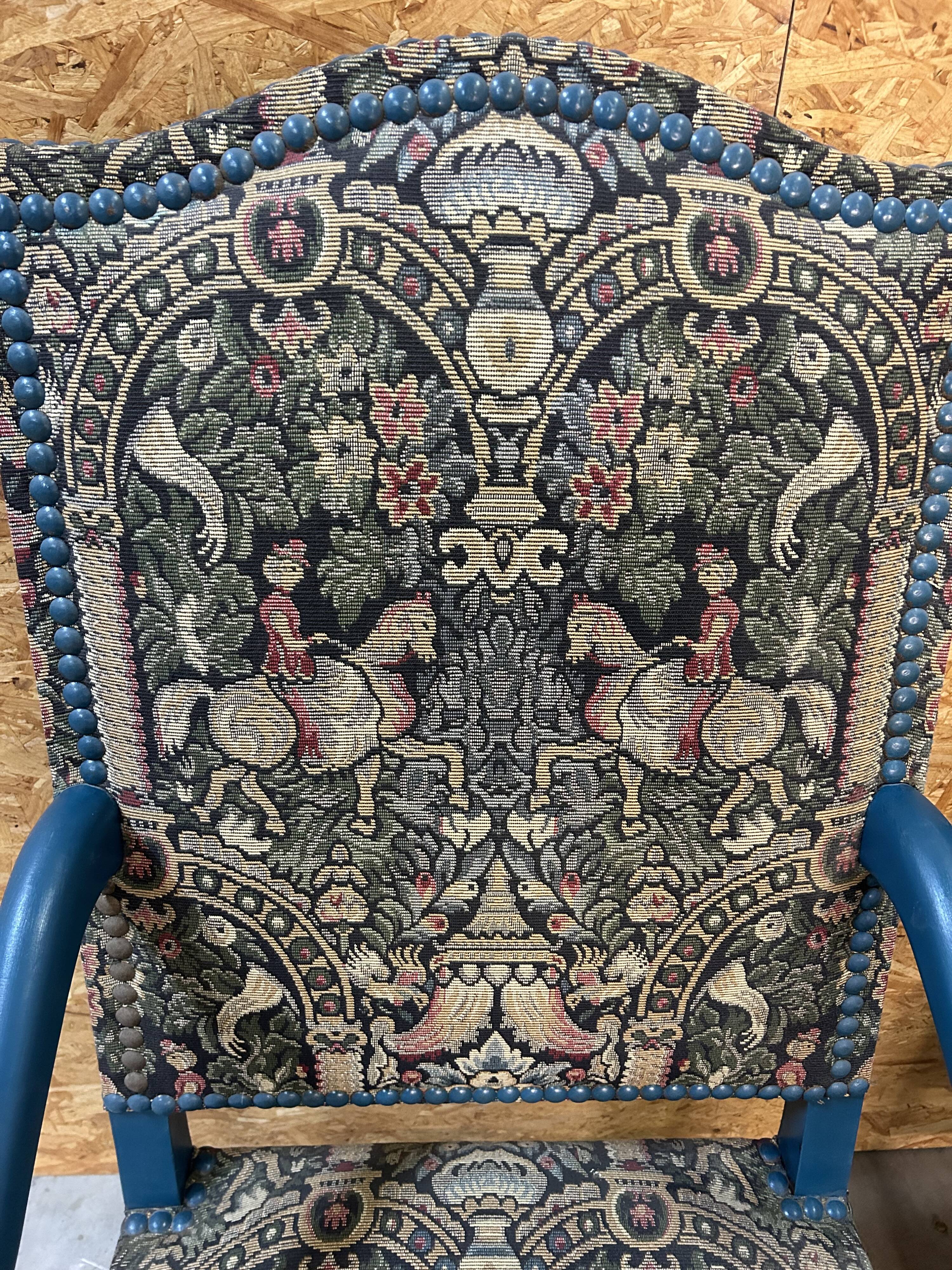 Pair of vintage original tapestry armchairs
