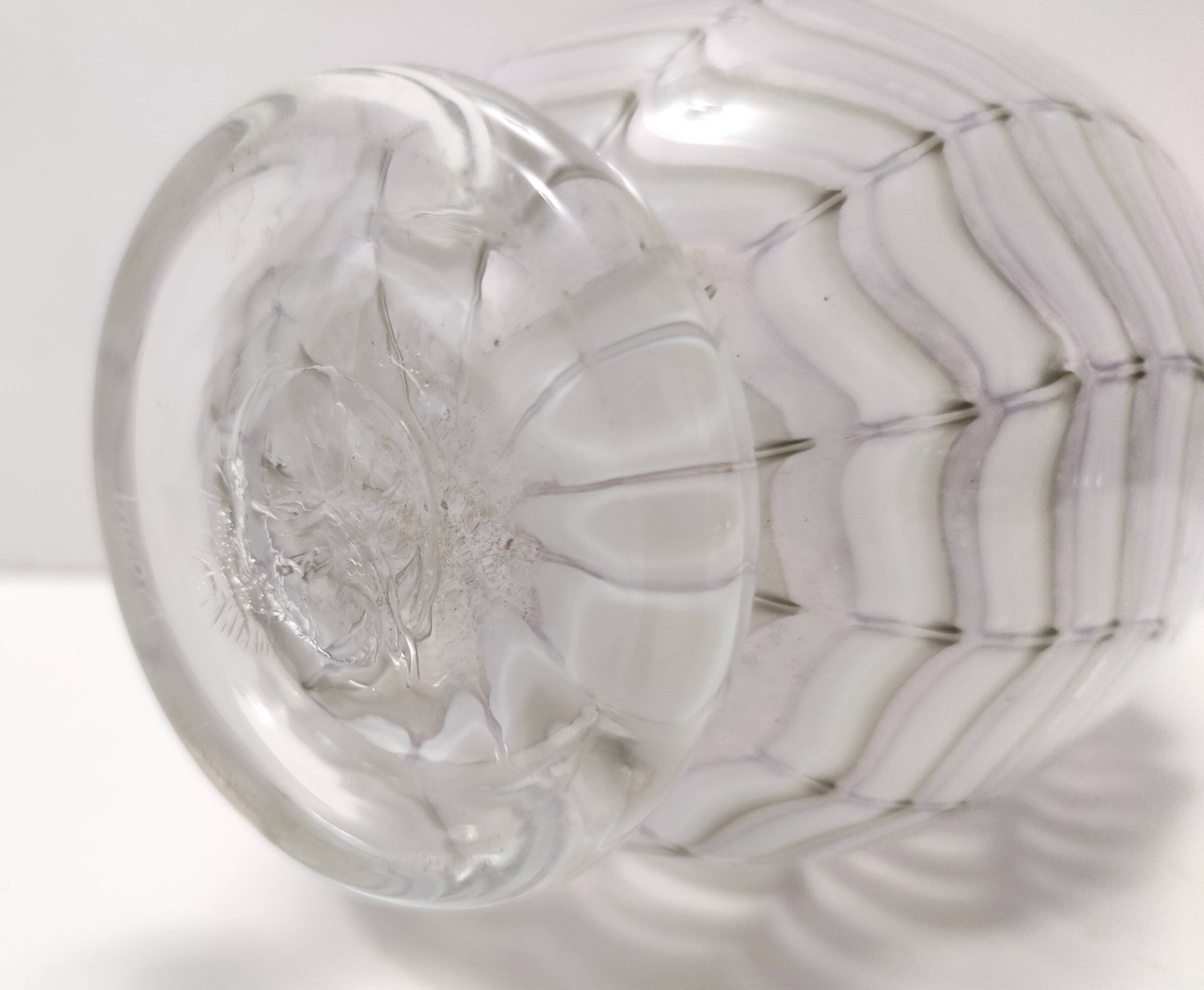 Lilac and Transparent Murano Glass Vase by Alberto Donà, Italy