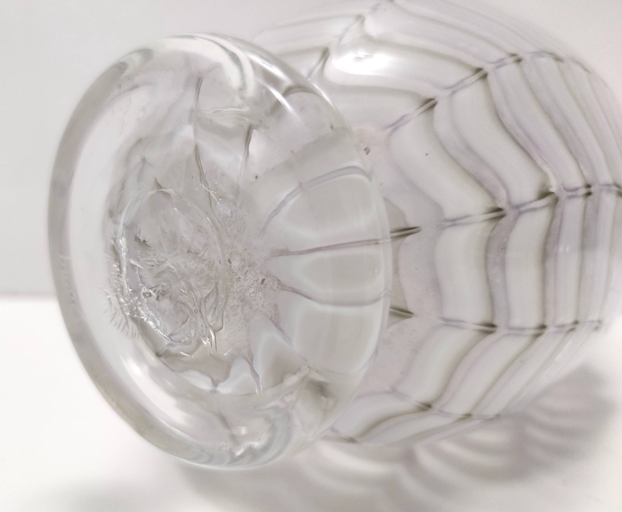 Lilac and Transparent Murano Glass Vase by Alberto Donà, Italy