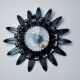 Sun wall lamp by ferro arte XL, metal and silver leaf, Spain, 1960