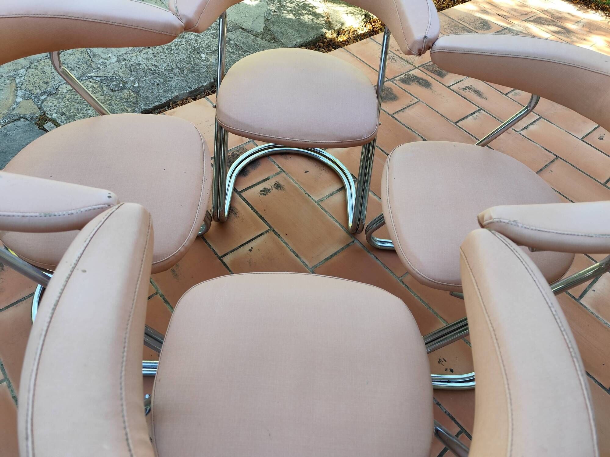 Set of 4 Modernist Swiss Zug Victori Dining Room Armchairs