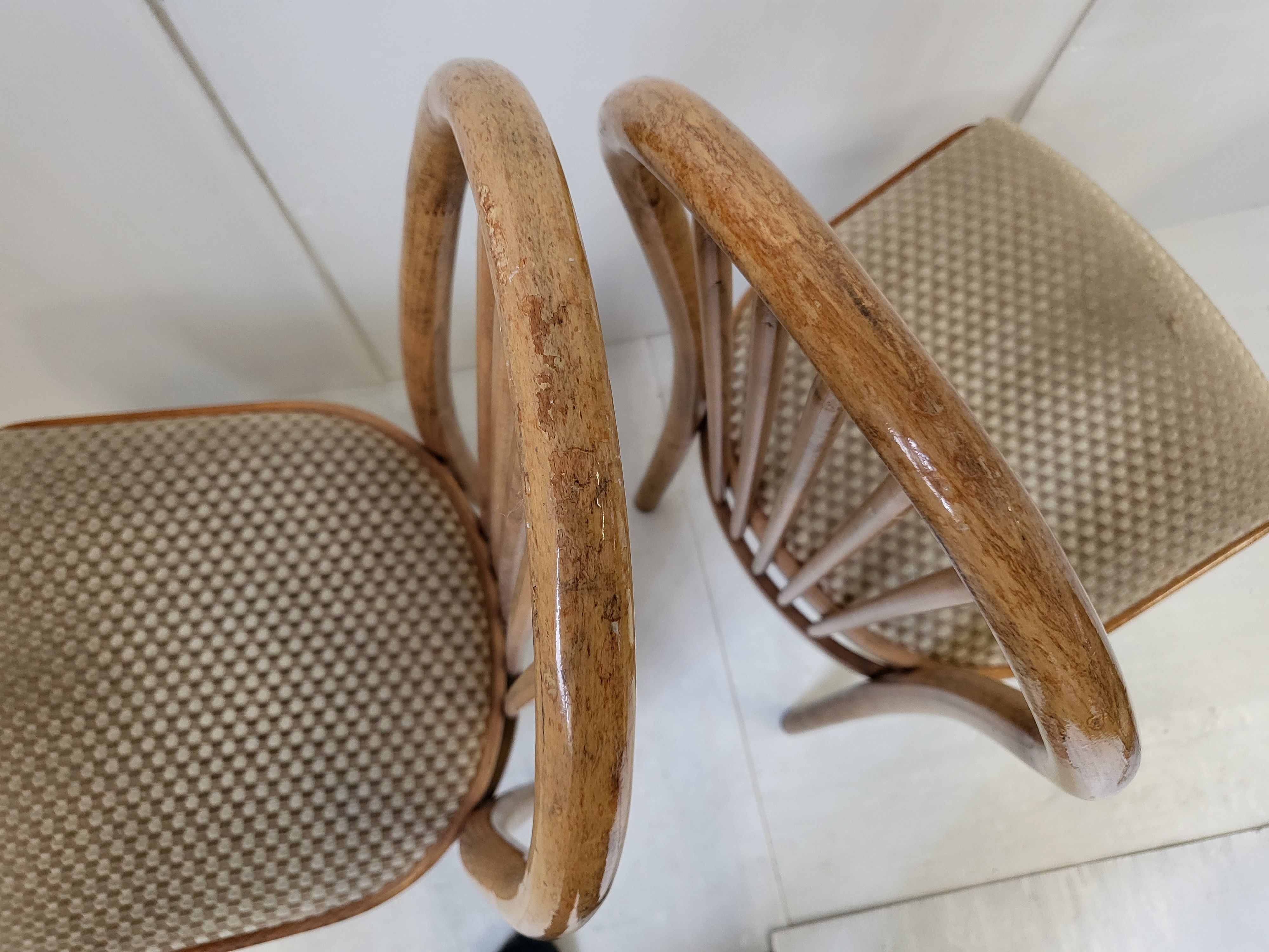 Suite of 4 chairs Baumann vintage 1970