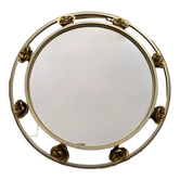 Golden mirror Holywood Regency in gilded metal