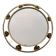 Miroir doré Holywood Regency en métal doré