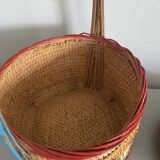 Straw basket, painted decoration, Indonesia
