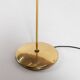 Pair of Italian golden floor lamps with glass shade, 1970’s