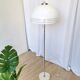 Vintage 1970s Mushroom Floor Lamp: Chrome & White Plastic, Retro Lighting