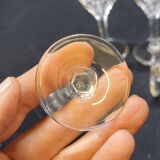 5 verres a liqueur en cristal taillé 6 côtes plates nestor val saint lambert