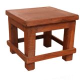 Table de chevet d’atelier en teck birman