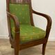 Fauteuil gondole acajou et son repose-pieds