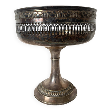 Silver-plated metal footed bowl