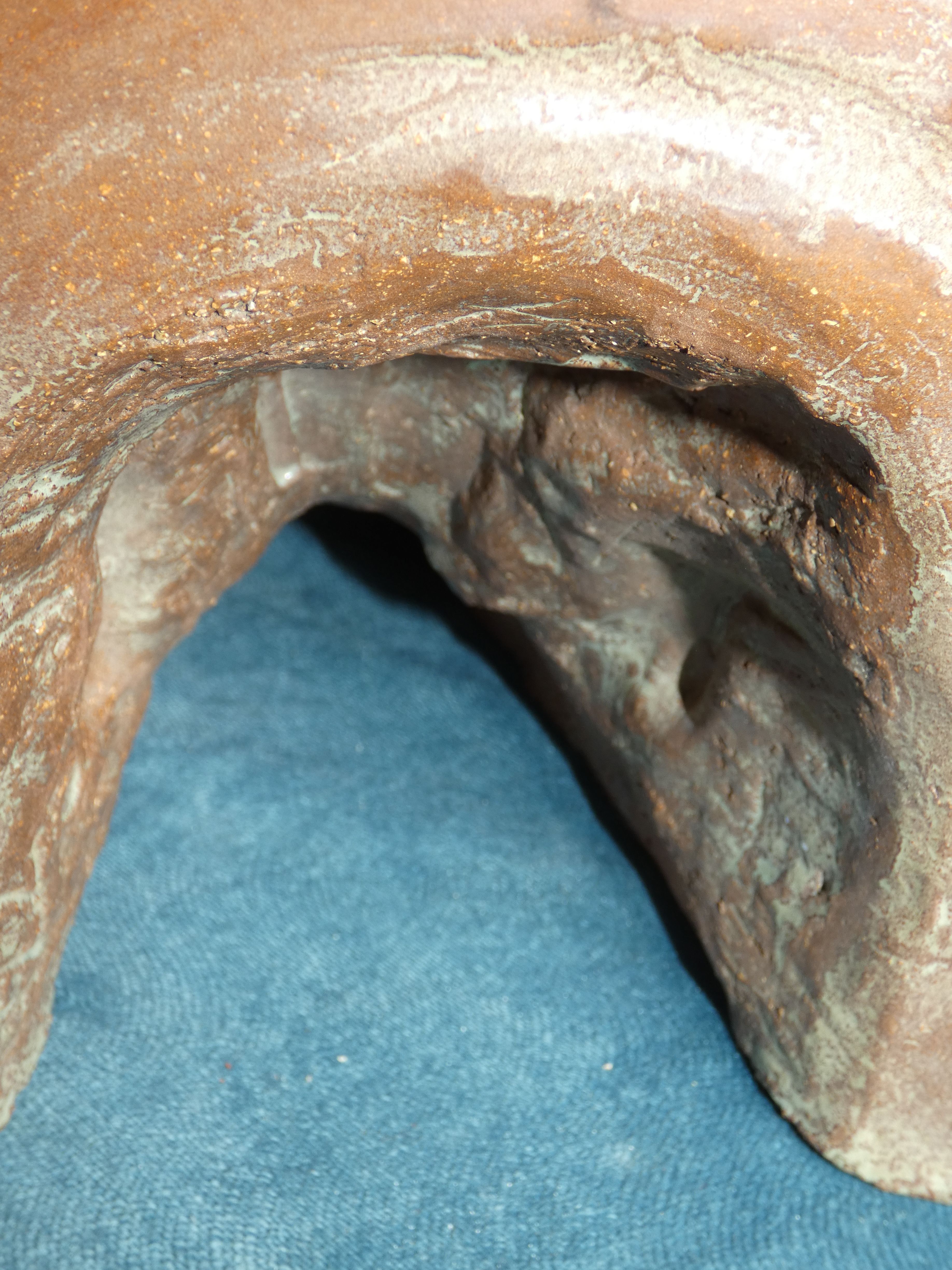 Terracotta console with caryatid mermaid decoration signed 1930 art deco