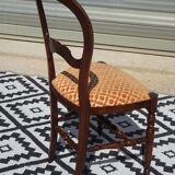 Antique Louis Philippe style chairs in walnut and velvet