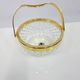 Transparent crystal basket with a gold-plated metal handle, Walther Glas, G