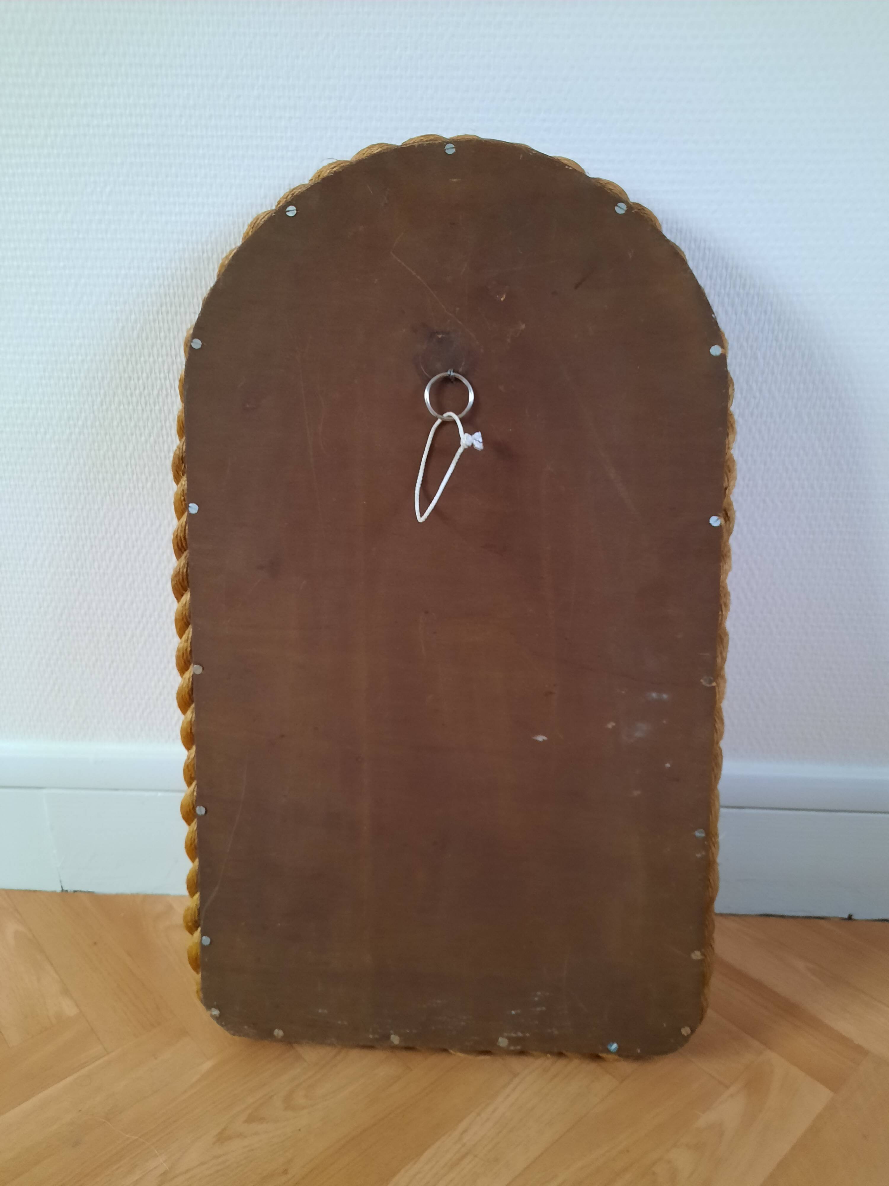 60s rope mirror attributed 38x64cm