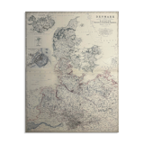 Map of Denmark and Iceland c1869 Keith Johnston Royal Atlas Hand coloured