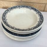Set of 6 old flat plates and 3 hollow StAmand & Hamage Model "MOROCCO"