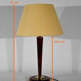 Lampe en acajou et laiton,- 1950