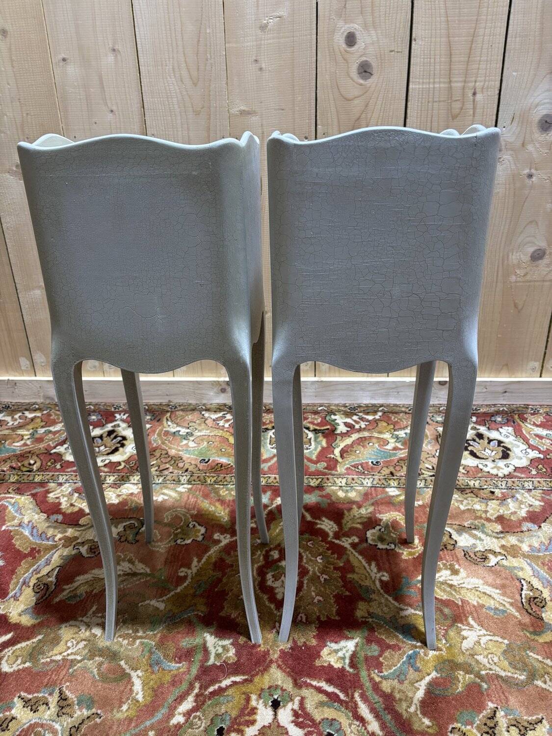 Pair of white Louis XV style bedside tables.