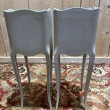 Pair of white Louis XV style bedside tables.