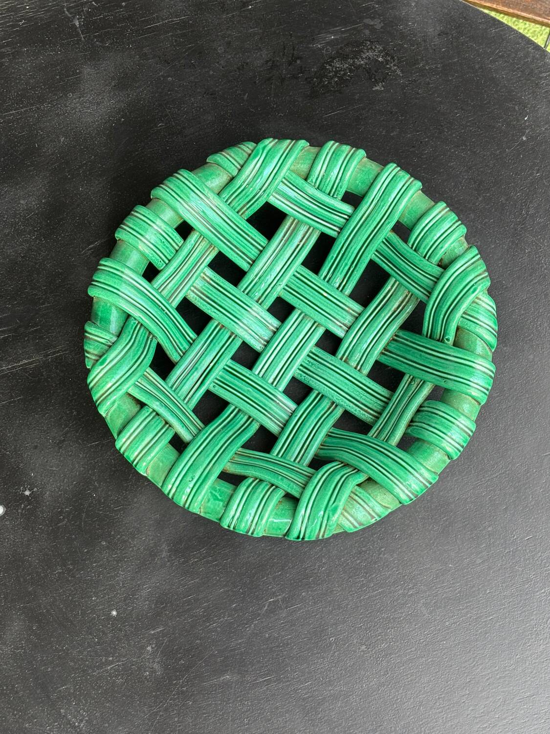 Woven ceramic basket