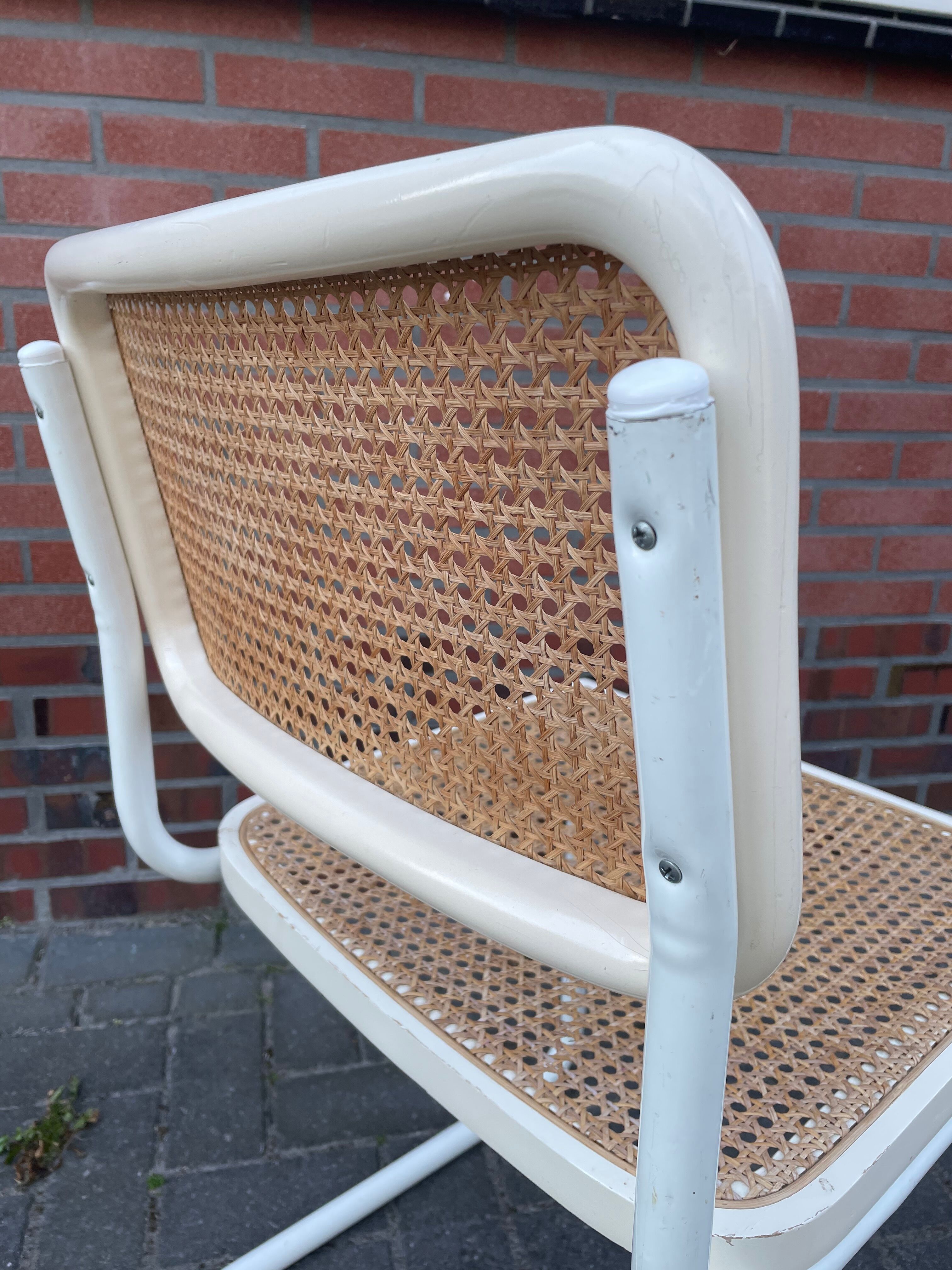 Cesca dining room chair designed by Marcel Breuer