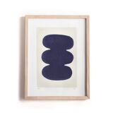 Abstract painting 30x40cm contemporary illustration blue signed Eawy