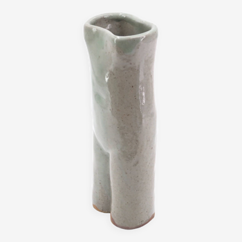 Anthropomorphic Celadon ceramic vase by Martin Hammond