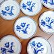 Lot de 8 assiettes plates Badonviller, Brétigny, fleurs bleues